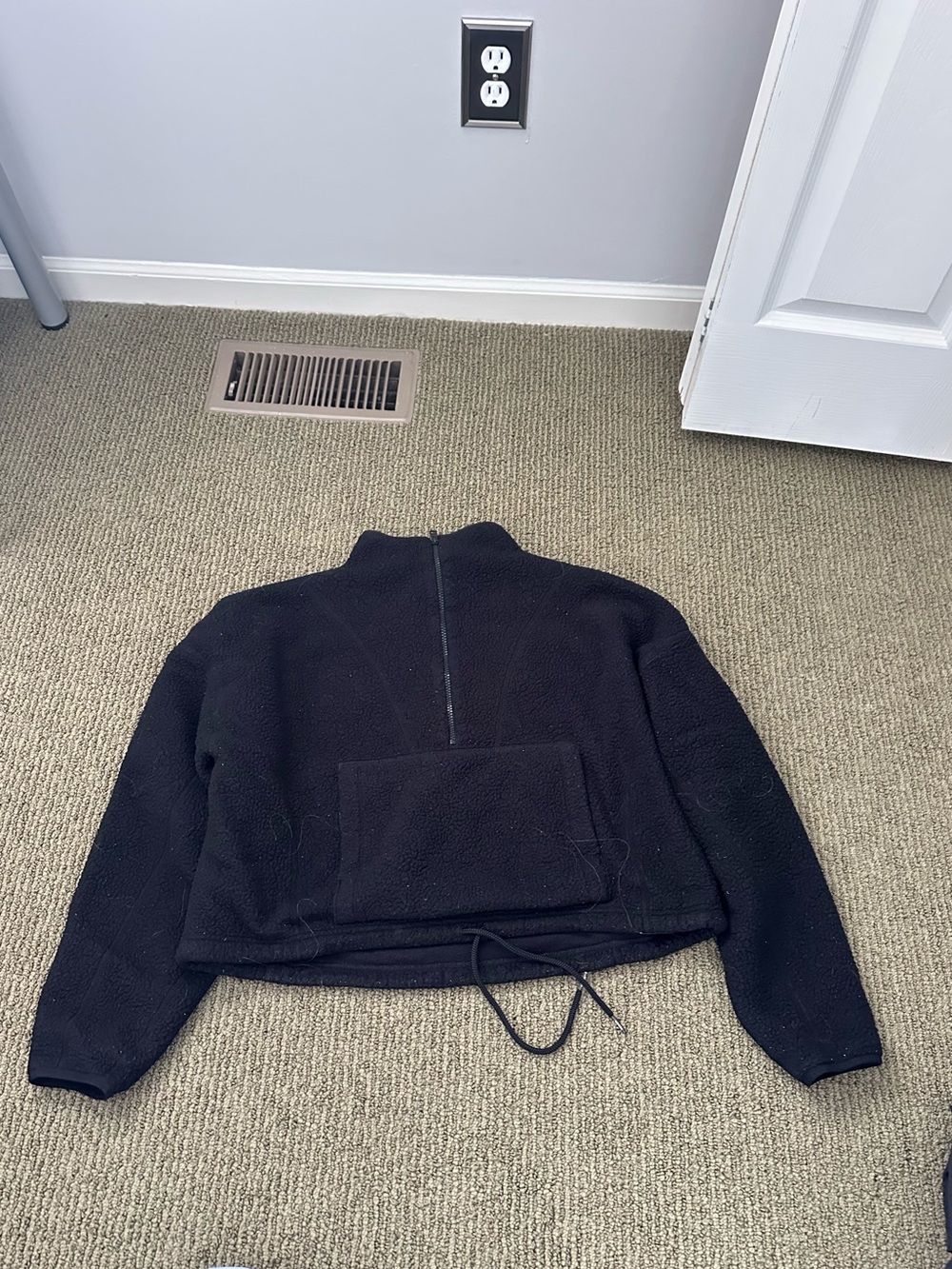 ALO Yoga Black Teddy Fleece Half-Zip Jacket